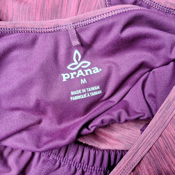 PrAna Calico Magenta athletic back cut out dress M built in bra pink stretchy - Picture 4 of 5